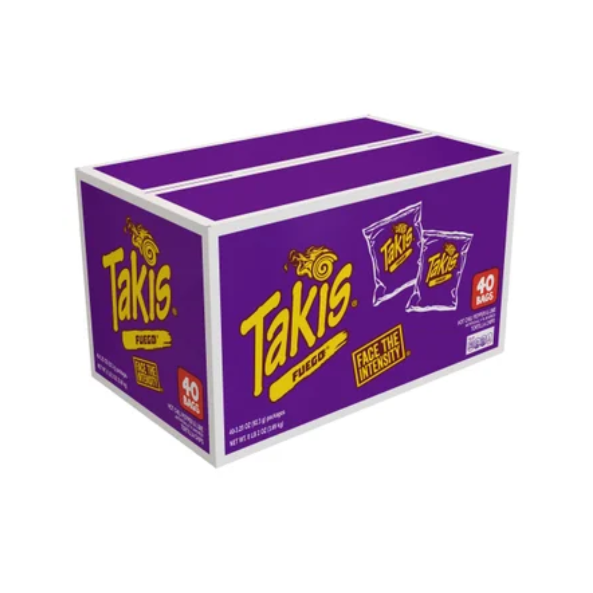 Takis Rolled Tortilla Chips, Fuego, 3.25 oz, 40-count