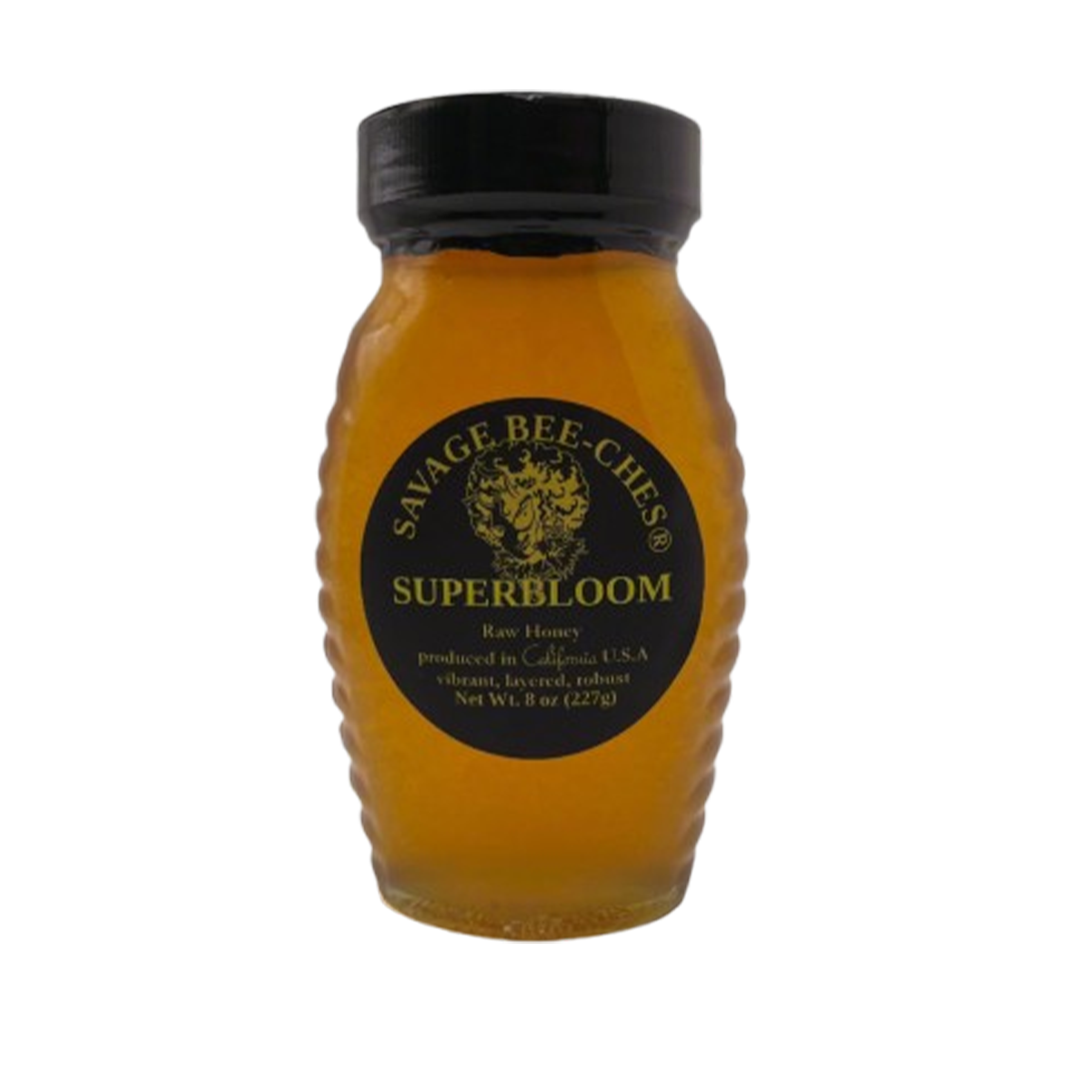 SAVAGE BEE-CHES Artisanal Honey - California Superbloom Honey - Case of 6, 8 oz.