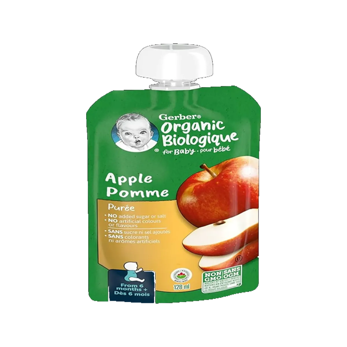 Gerber organic apple pomme 128ml