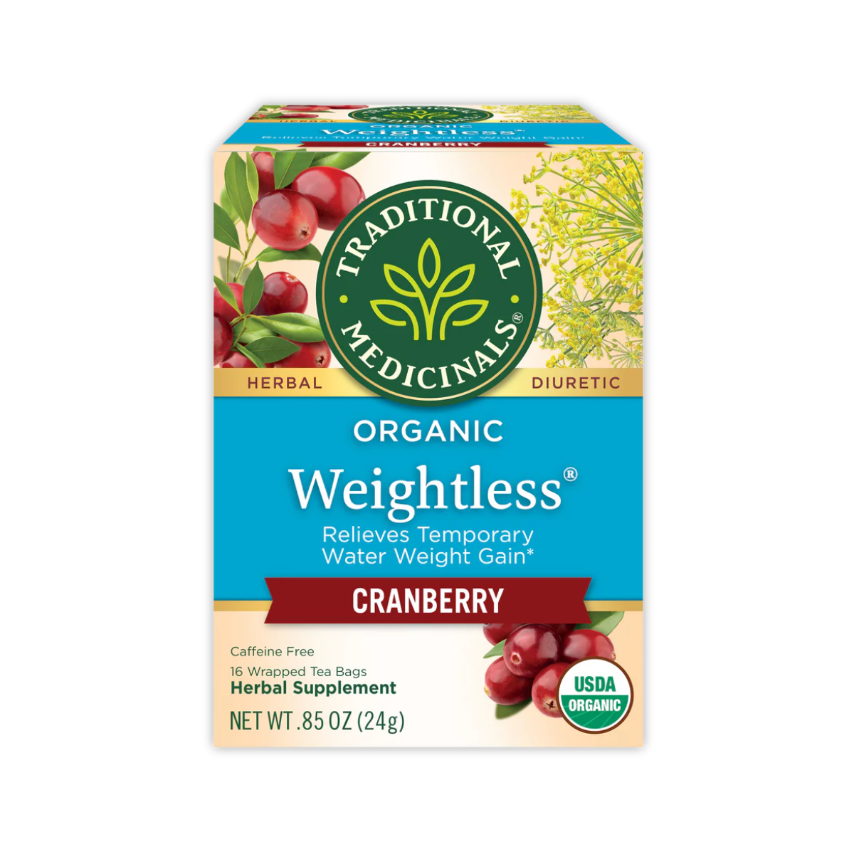 Traditional Medicinals Organic Weightless Cranberry Tea 16 count