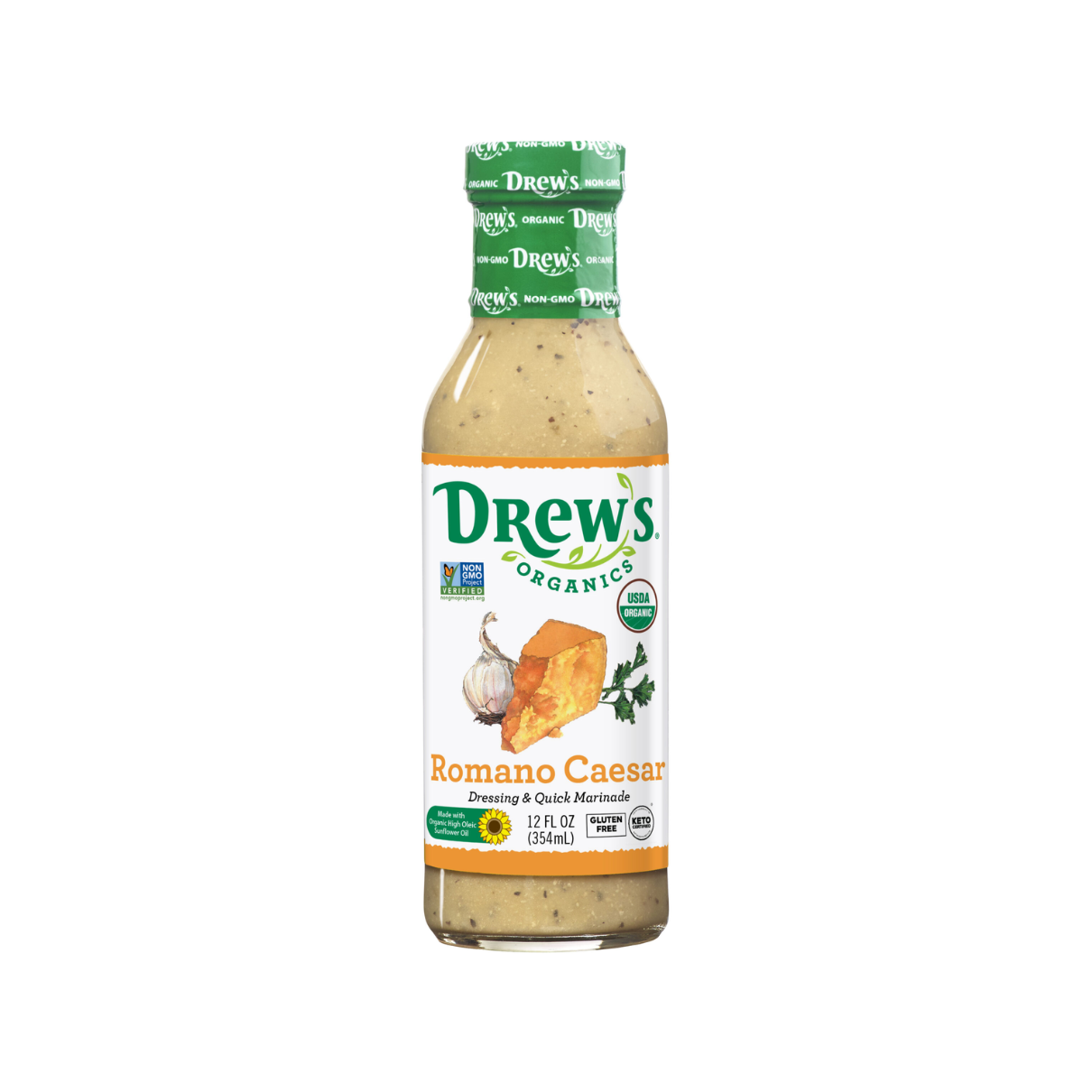 Drew`s Organics, Organic Dressing and Quick Marinade Romano Caesar, Case Of 6, 12 oz