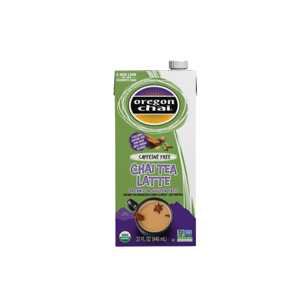 Oregon Chai, Sugar Free Chai Tea Latte Liquid Concentrate Carton, Case Of 6, 32 fl oz