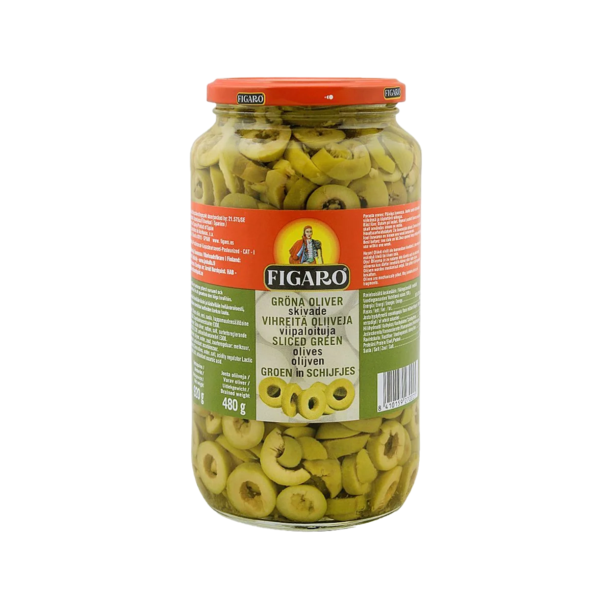 Figaro Olives Pitted Green Olives 920g