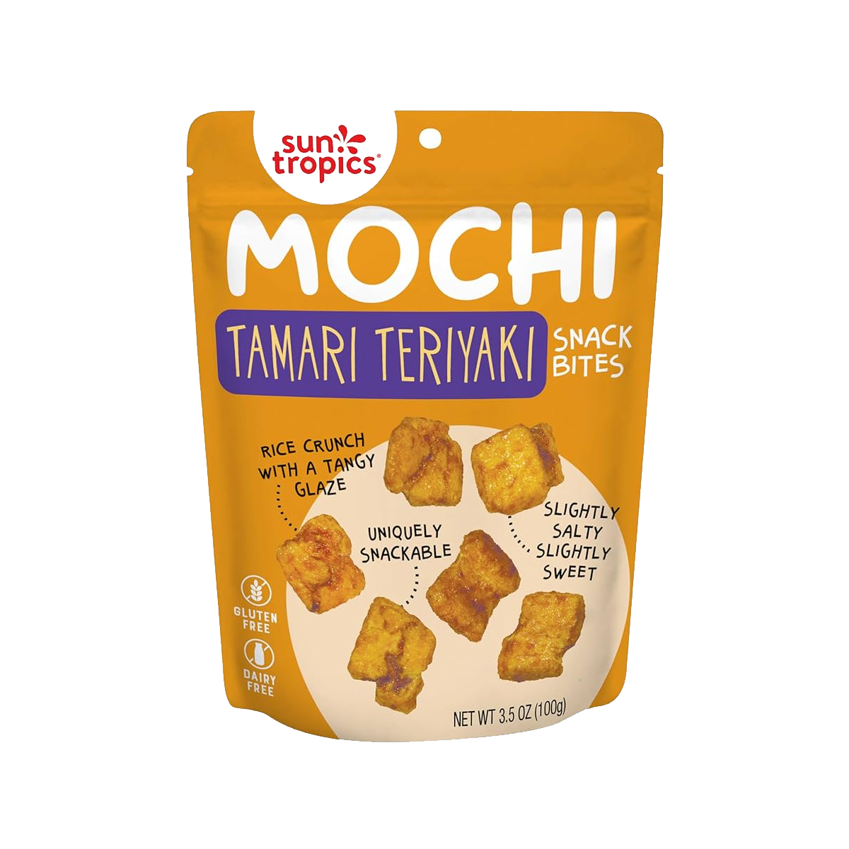 Sun Tropics, Mochi Tamari Teriyaki Snack Bites, Case Of 12, 3.5 oz