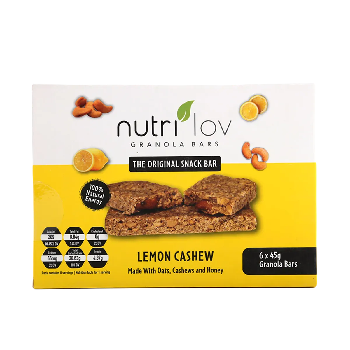 Nutrilove Snack Bar Lemon Cashew 6 Pack