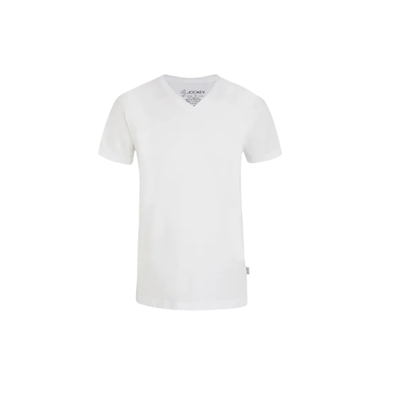 Jockey V-Neck T-Shirt Size XL Color White