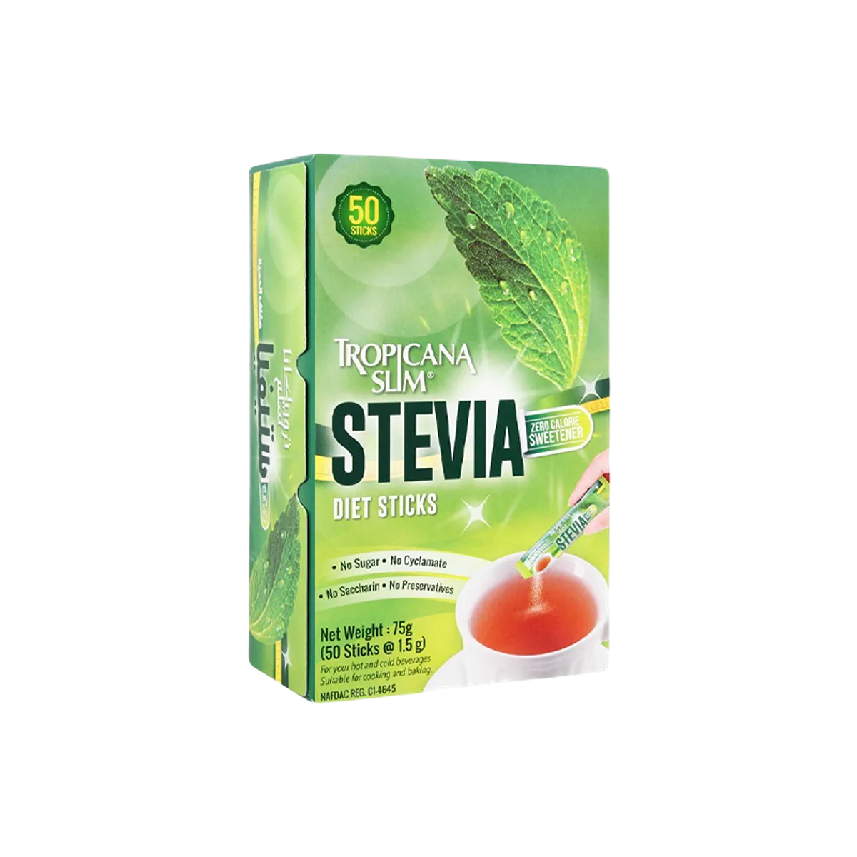 Tropicana Slim Calorie Free Sweetener with Stevia Stick 100 Sticks - 150 Grams