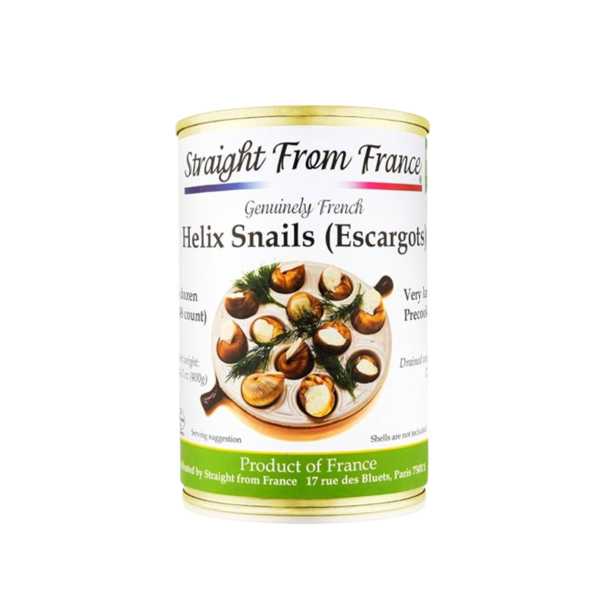 Straight from France - Helix Lucorum Escargots Snails - Case of 12 - 48 Count - 14.1oz