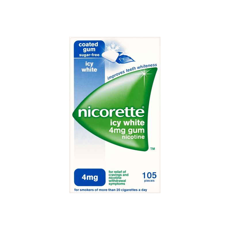 Nicorette Icy White Nicotine Sugar Free 4mg Sugar Free Gum