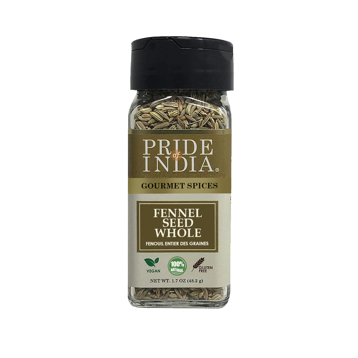 PRIDE OF INDIA Fennel Seed Whole - Case of 6 - 1.7 oz
