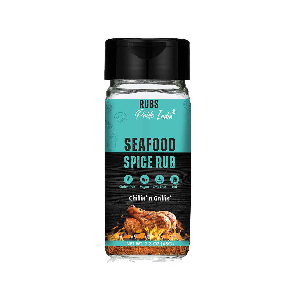 PRIDE OF INDIA Seafood Spice Seasoning w/ Dual Sifter Cap - Case of 6 - 2.3 oz