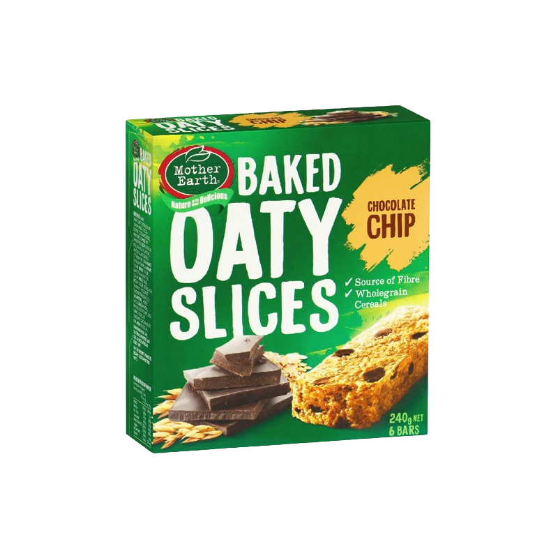 Mother Earth Oaty Slices Chocolate Chip 6 Bars - 240 Grams