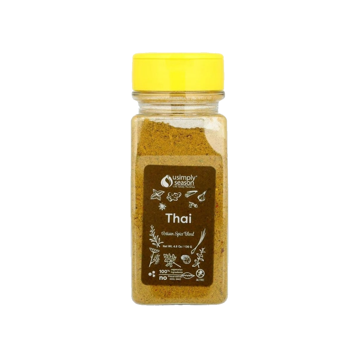 USimplySeason Thai Seasoning Spice, Case of 16 - 4.8oz