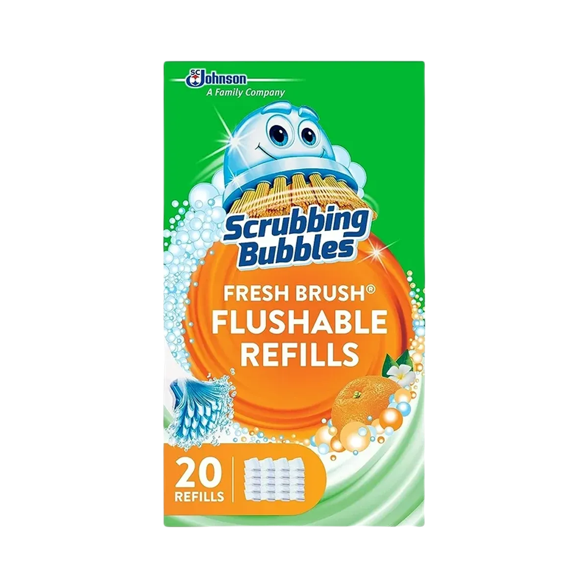 Scrubbing Bubbles Fresh Brush Flushables Refill Toilet Bowl 20s