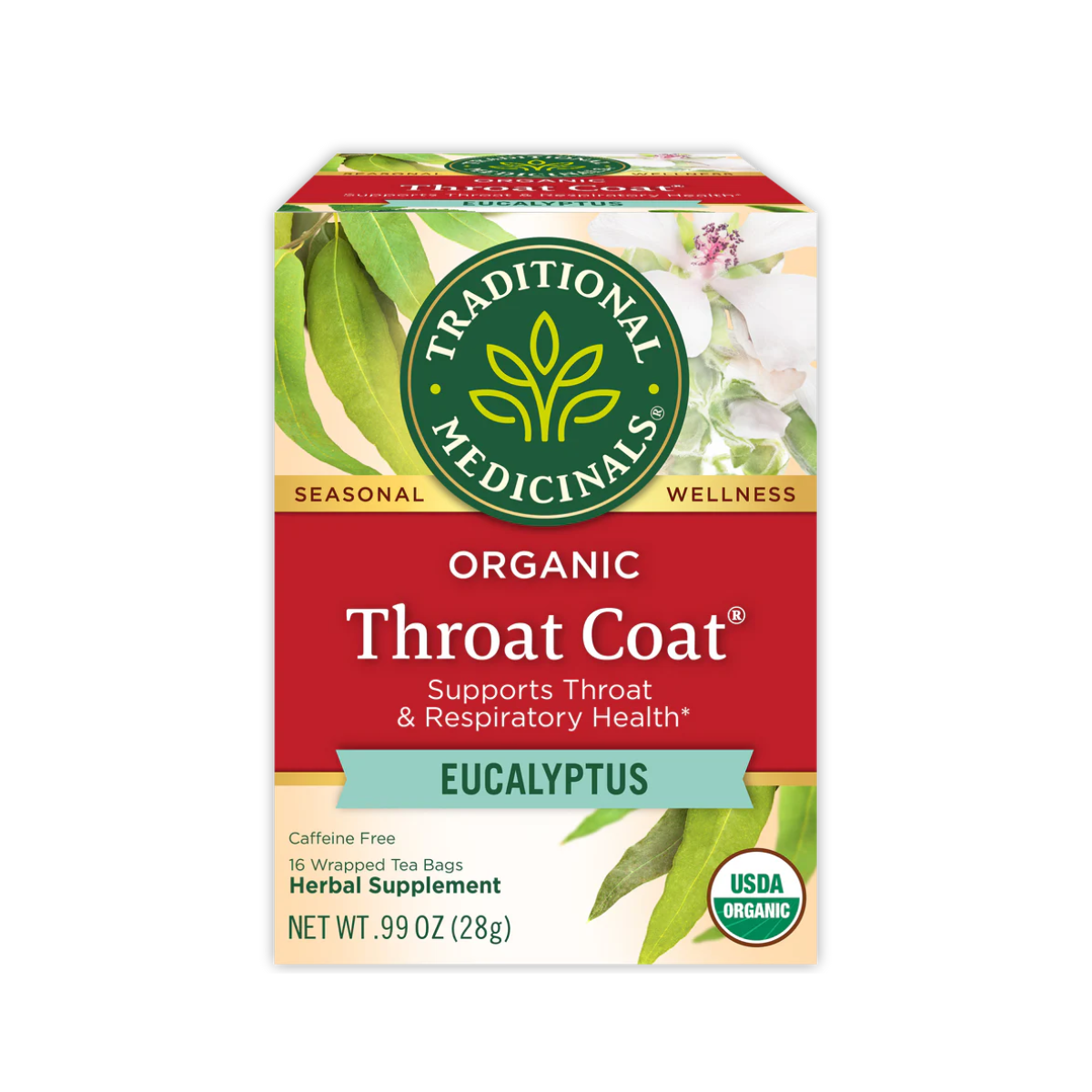 Traditional Medicinals Organic Throat Coat Eucalyptus Tea 16 count