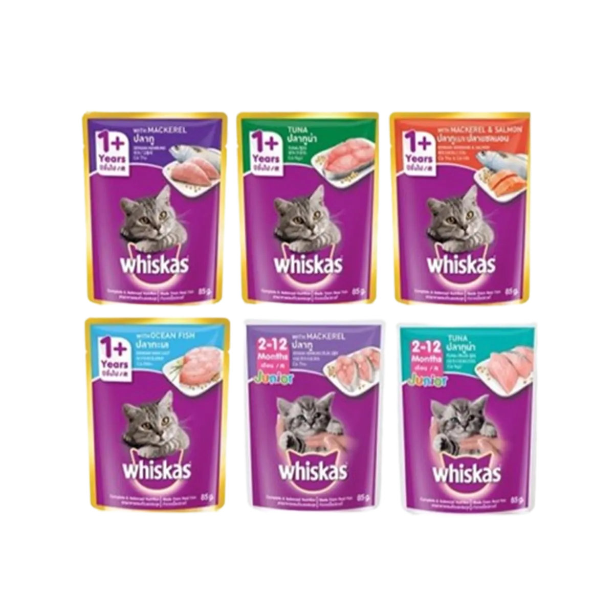 Whiskas Cat Food Pouch Assorted 100g