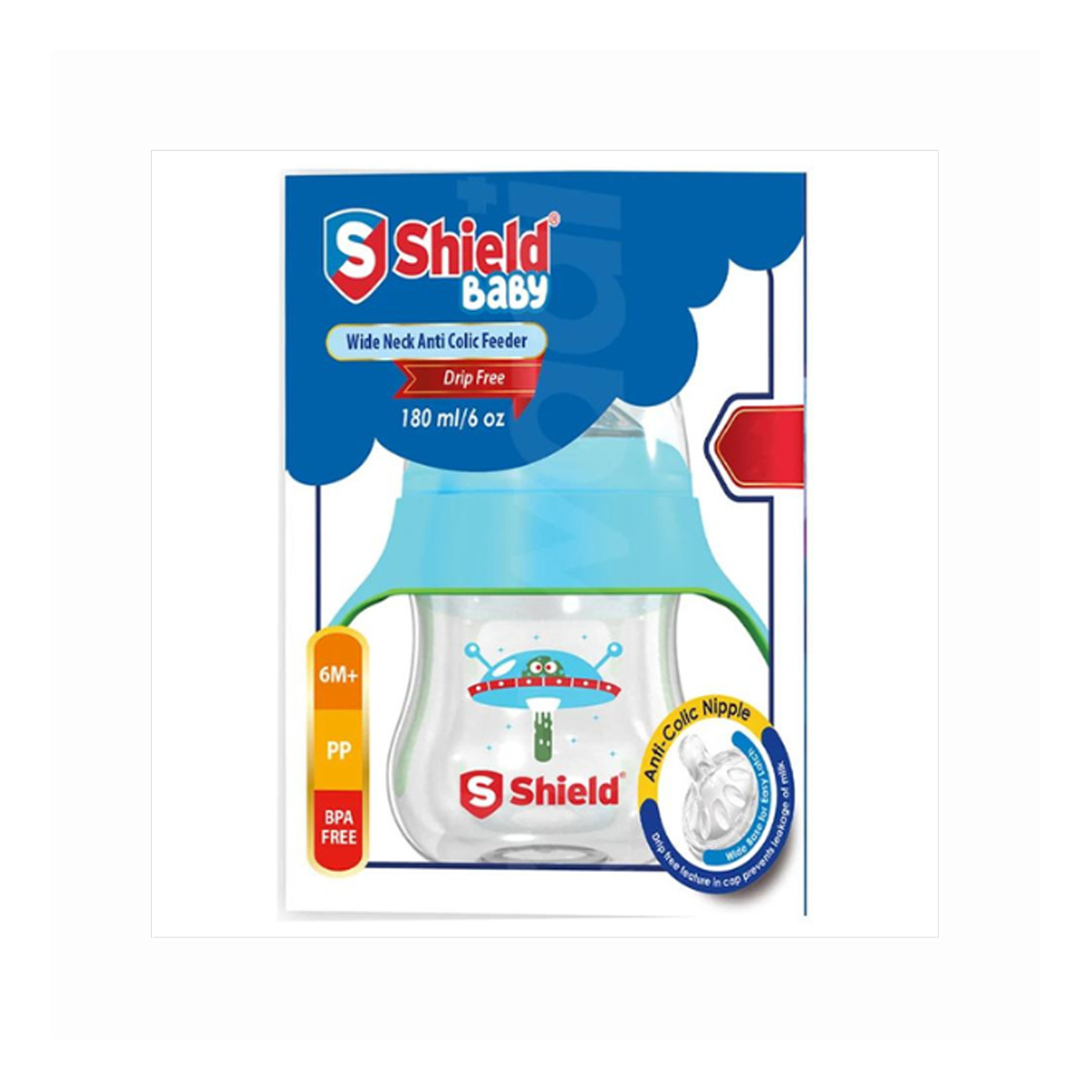 Shield Baby Wide Neck Anti-colic Feeder 180Ml