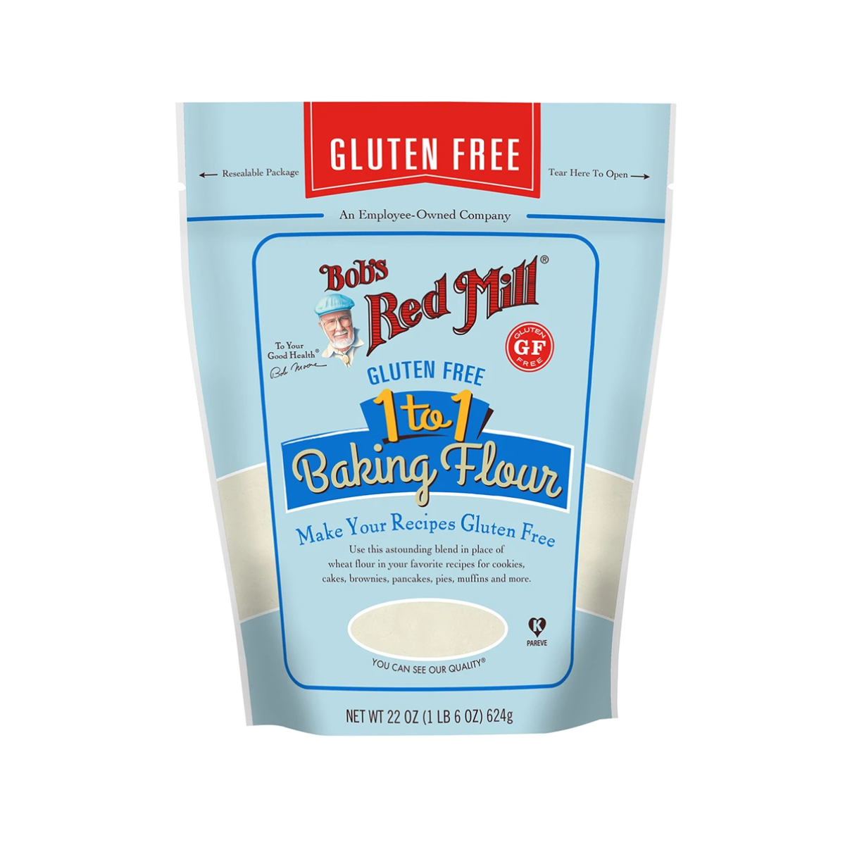 Bob's Red Mill, Gluten Free Baking Flour 1 To 1, Case Of 4, 22 oz