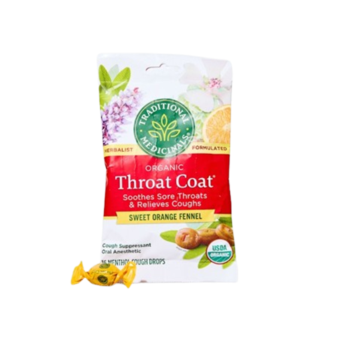 Traditional Medicinals, Lozenge Sweet Orange Fennel, Case Of 12, 16 ct