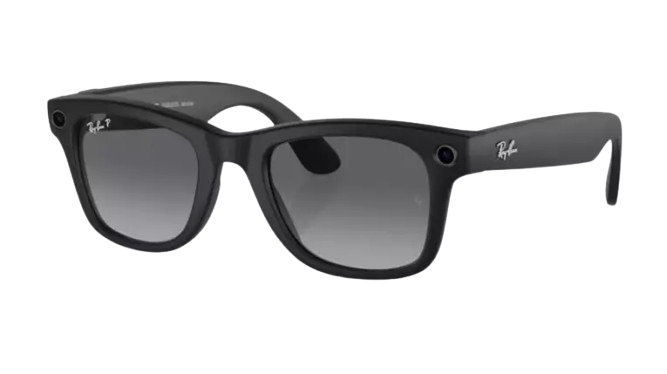 Ray-Ban Meta Wayfarer Smart Glasses Matte Black Polarized  Gradient Graphite