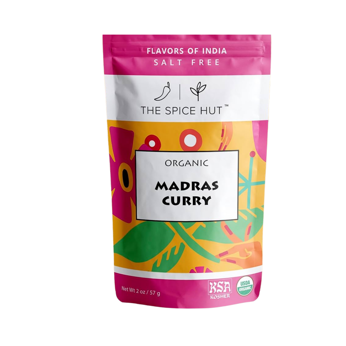 The Spice Hut, Organic Madras Curry Masala Spice Blend, Case of 6 Pouches, 2 Ounces / Pouch