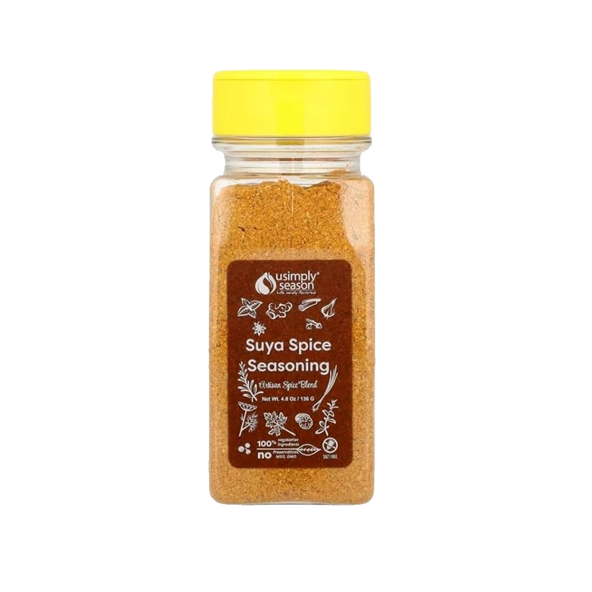 USimplySeason Suya Seasoning Spice, Case of 16 - 4.8oz