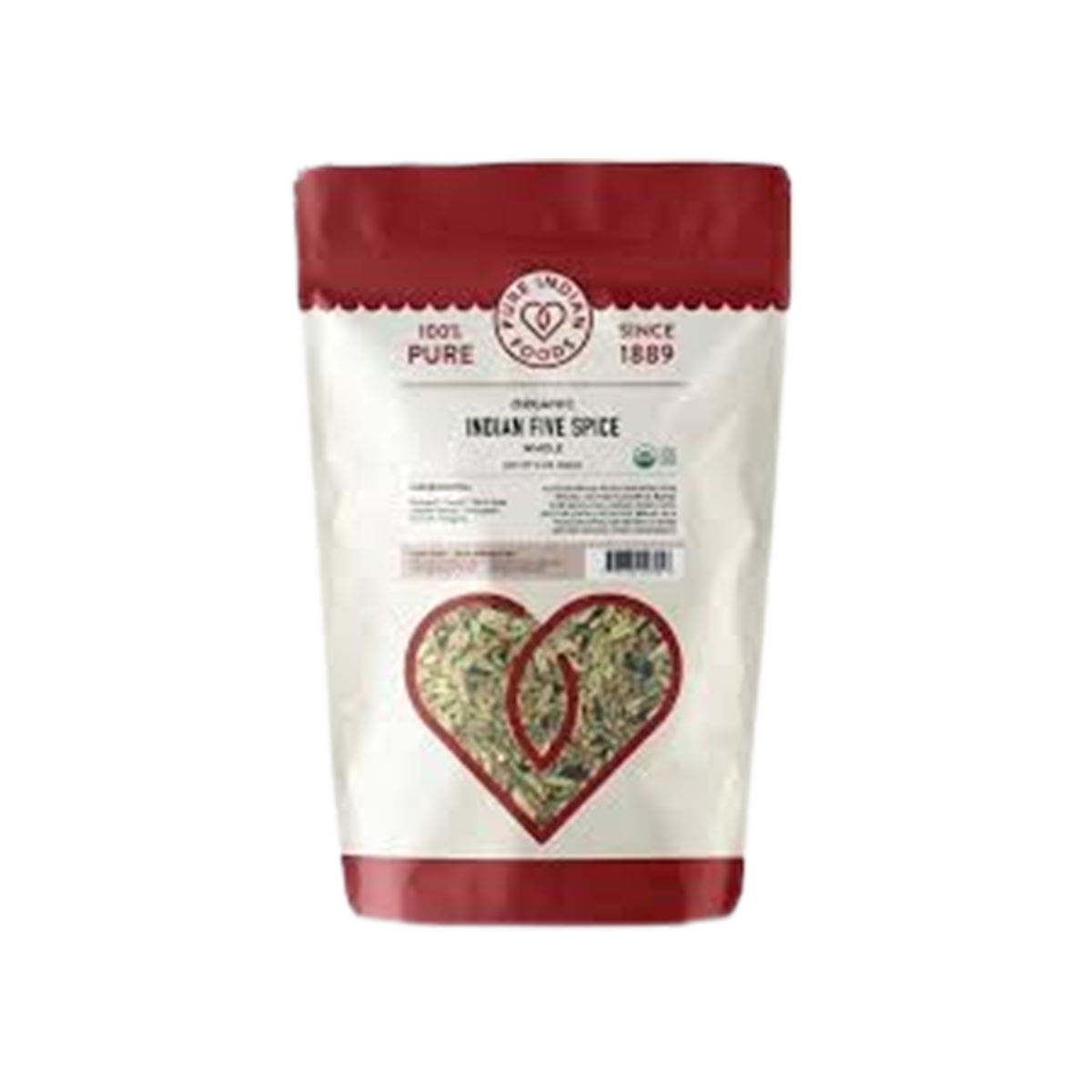Pure Indian Foods Indian Five Spice Blend (Panch Phoron), Certified Organic - Whole Seasoning Blend Resealable Bag - Case of 12 - 8 oz