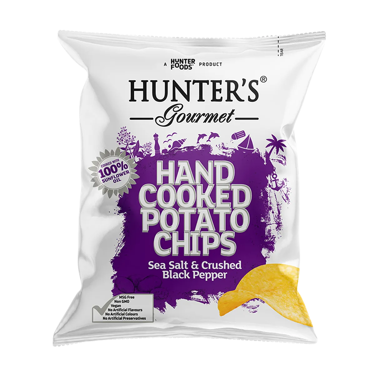 Hunters Chips Sea Salt & Crushed Black Paper (40gm)