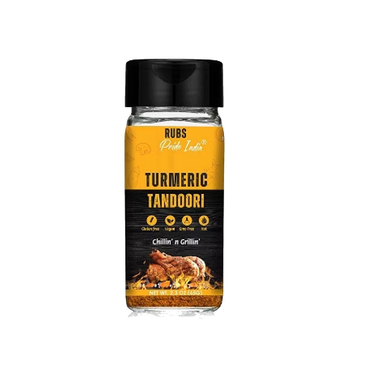 PRIDE OF INDIA Turmeric Tandoori Seasoning w/ Dual Sifter Cap - Case of 6 - 2.3 oz
