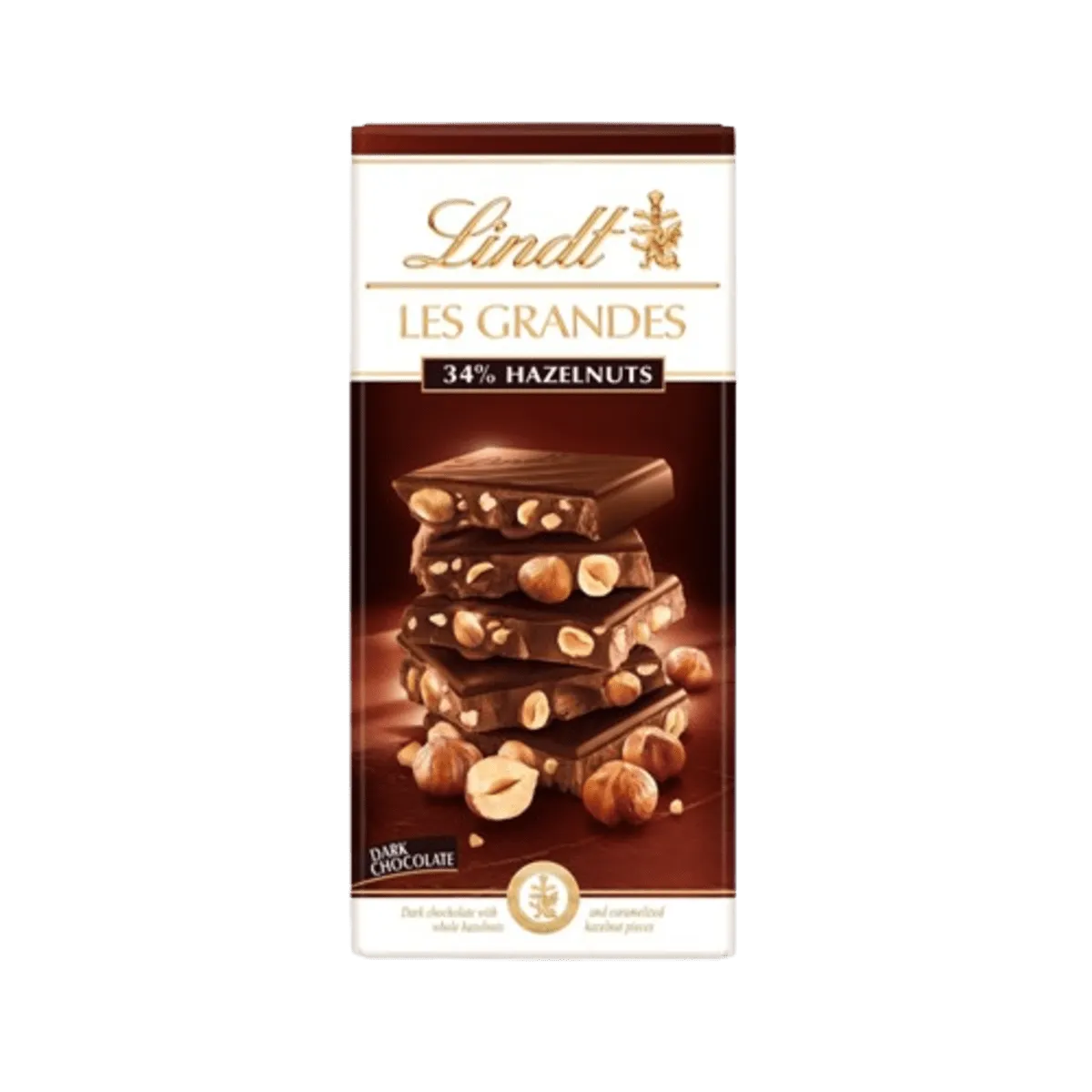 Lindt Les Grandes Chocolate 34% Dark Hazelnut 150g