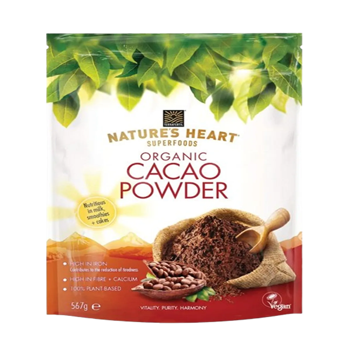 Terrafertil Nature's Heart Organic Raw Cacao Powder