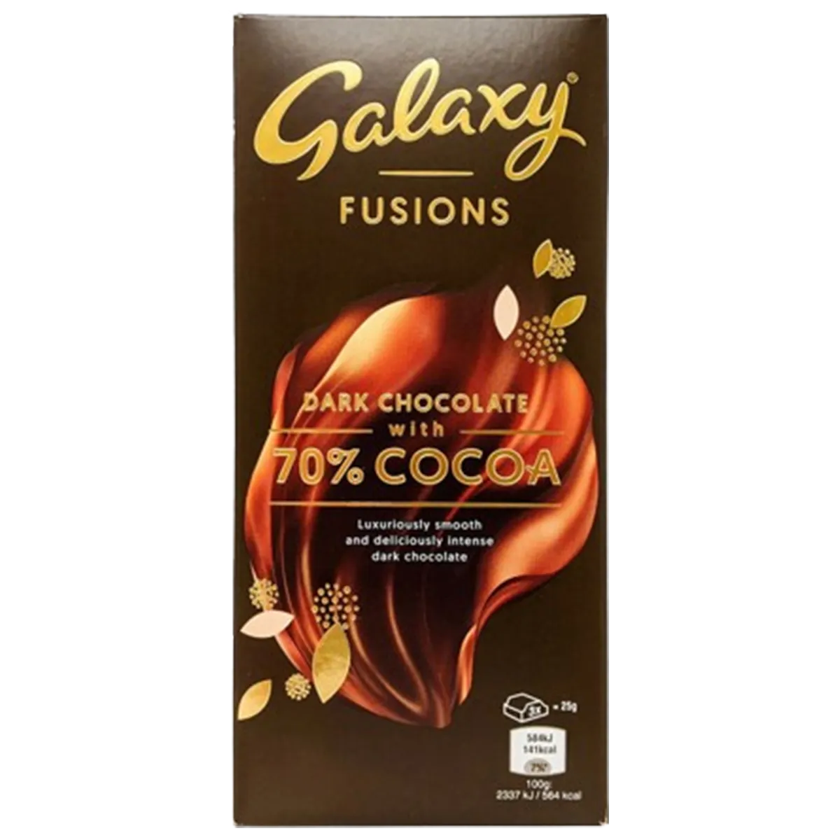 Galaxy Fusions Dark Chocolate 70% Cocoa Bar 100g