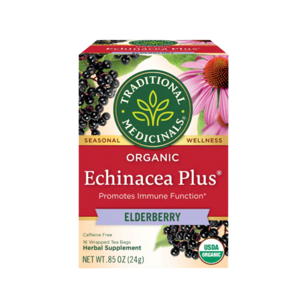 Traditional Medicinals Organic Echinacea Plus Elderberry Tea 16 count