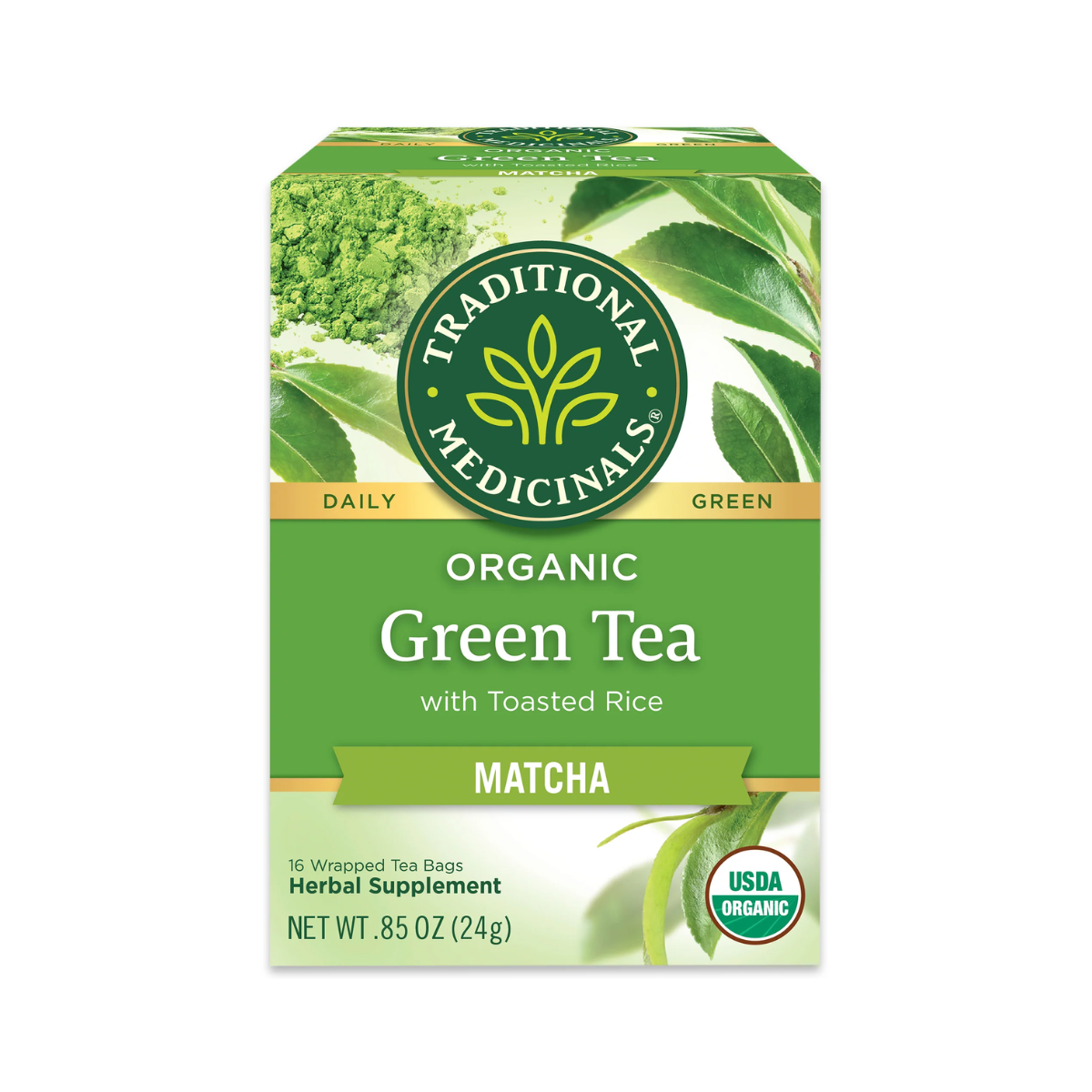 Traditional Medicinals Organic Green Matcha Tea with Toasted Rice 16 count