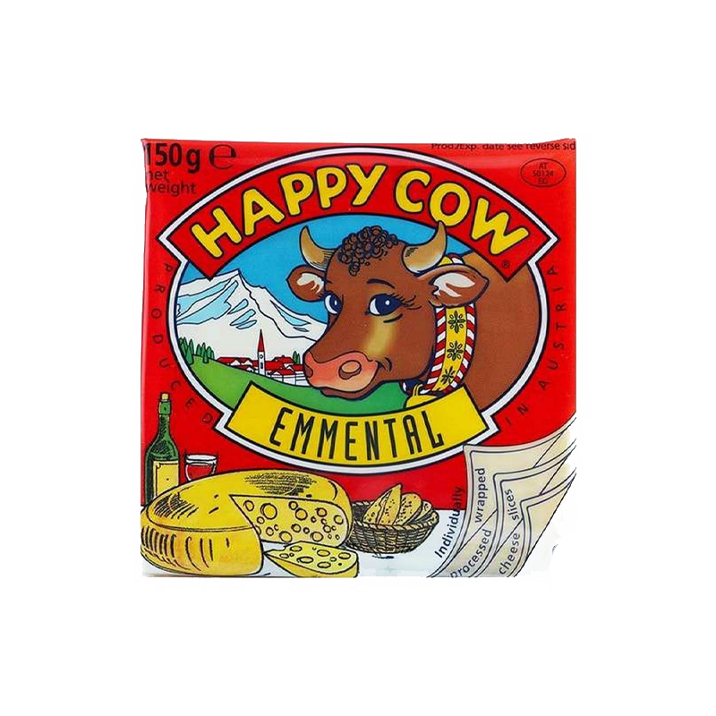 Happy Cow Emmental Slice Cheese 150g