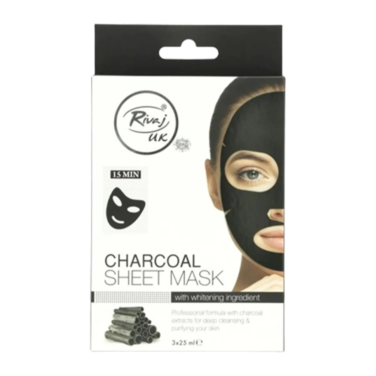Rivaj Charcoal Sheet Mask 3*25ml