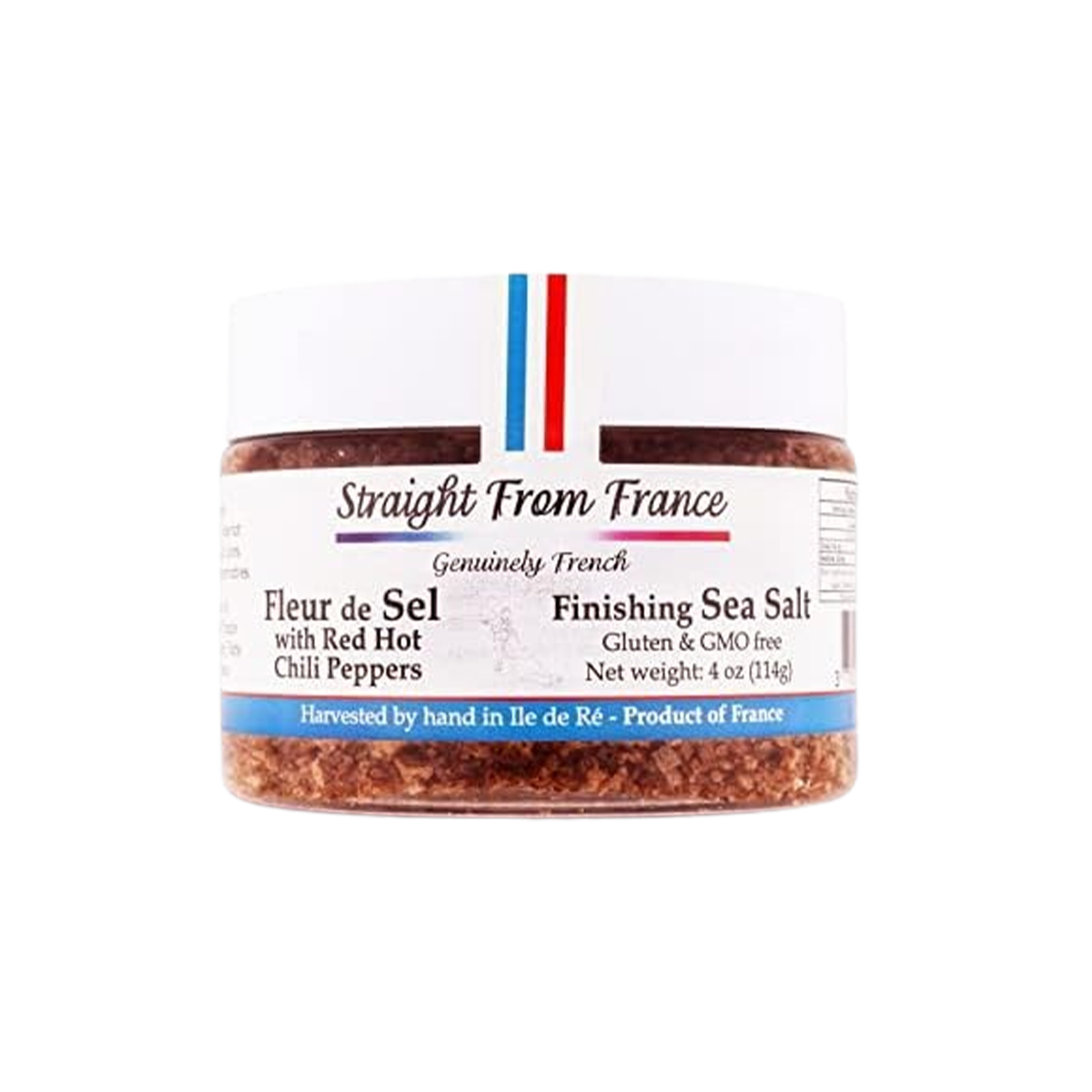 Straight from France - Fleur de sel from France with Red Peppers - Case of 12 - 4oz