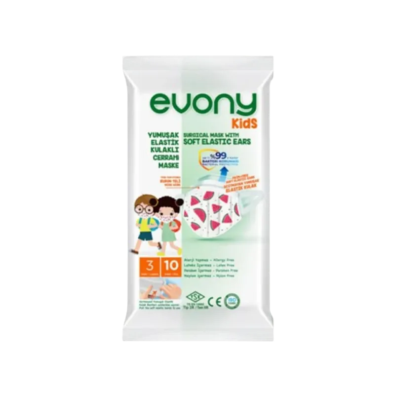 Evony Soft Elastic Ear Surgical Mask 10 Pcs