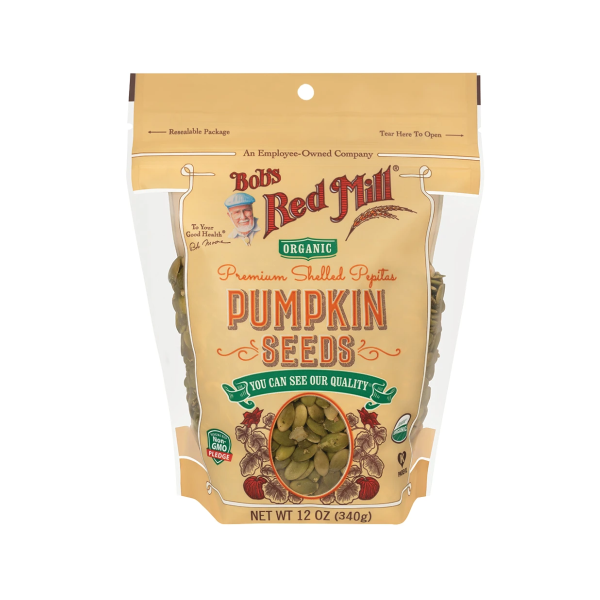Bob's Red Mill, Organic Shelled And Toasted Pumpkin Seeds, Case Of 4, 12 oz